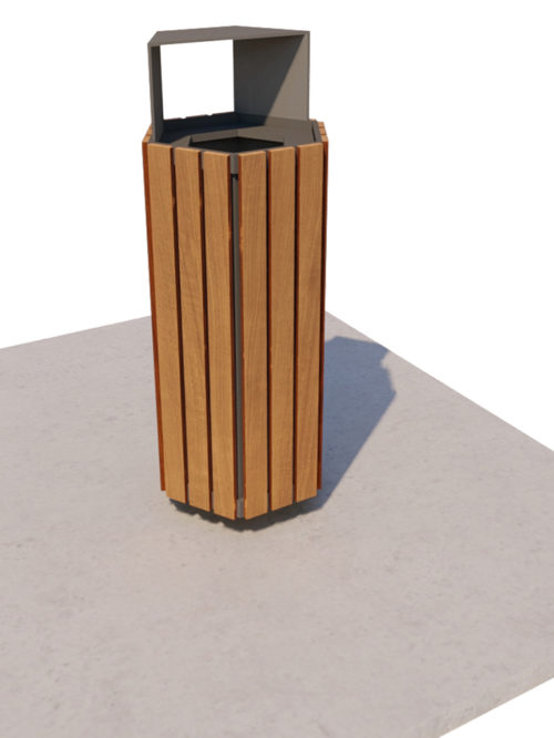 Hex Box Single Litter Bin