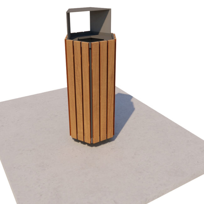 Hex Box Single Litter Bin