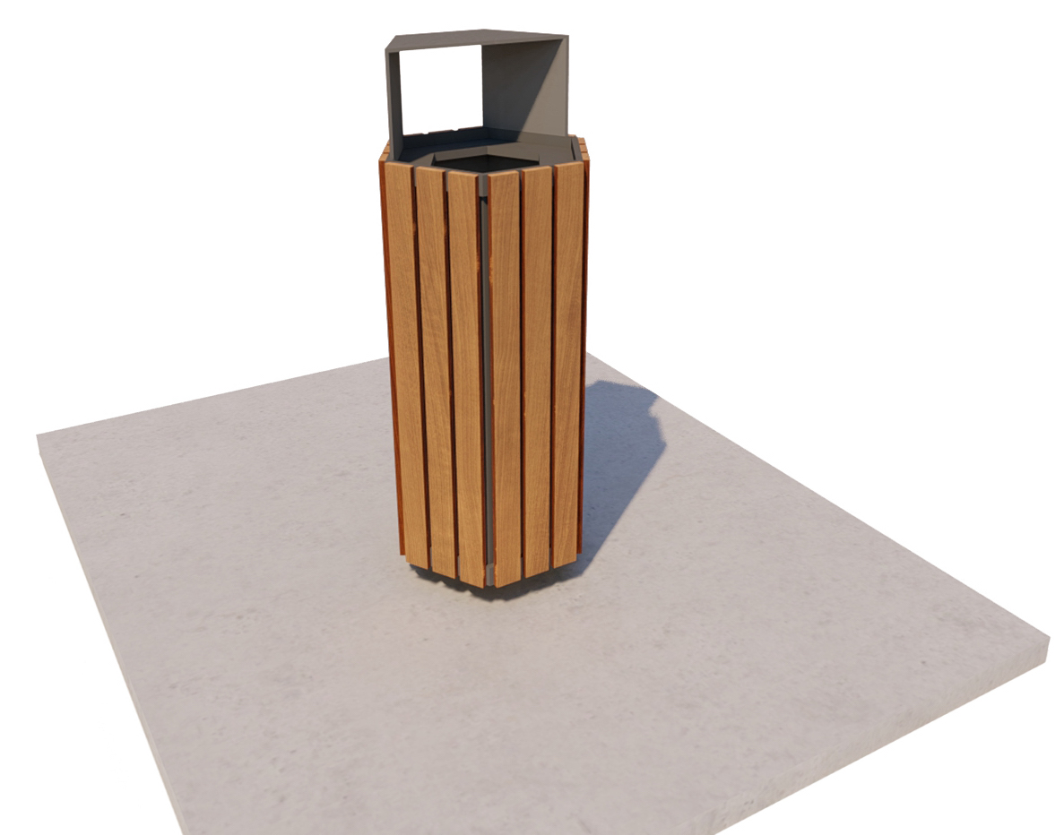 Hex Box Single Litter Bin