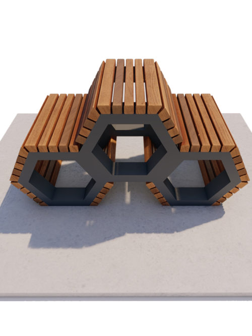 Hex Box Triple Stack Bench