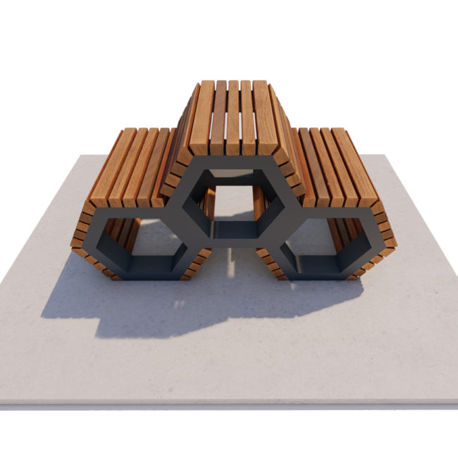 Hex Box Triple Stack Bench