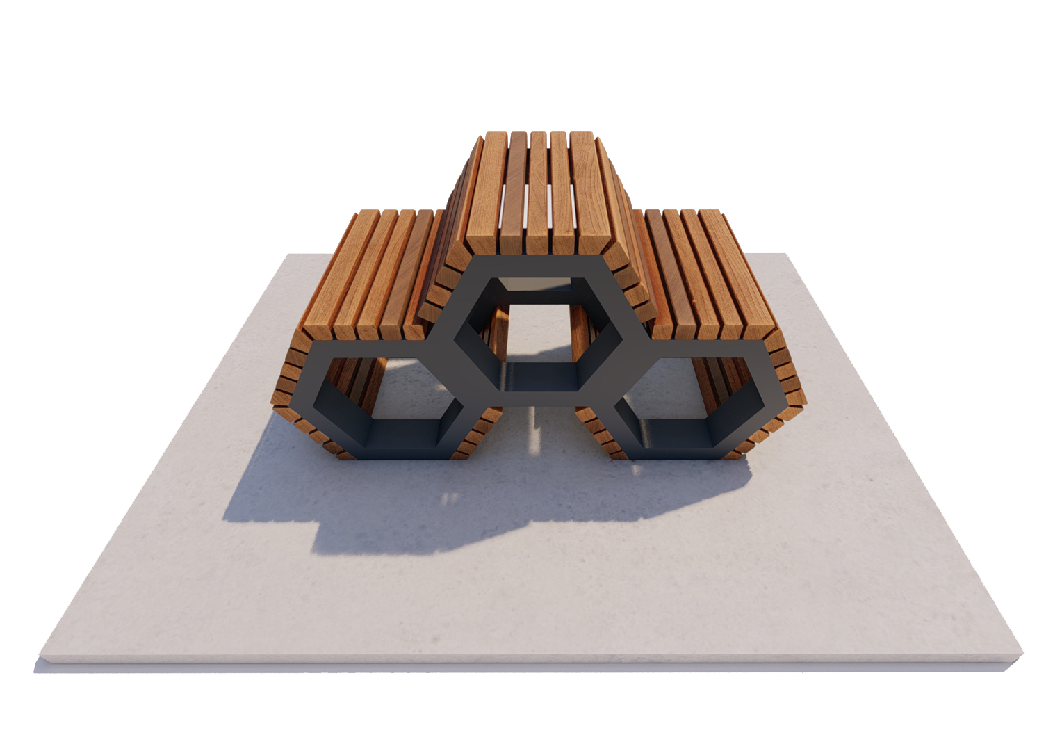 Hex Box Triple Stack Bench