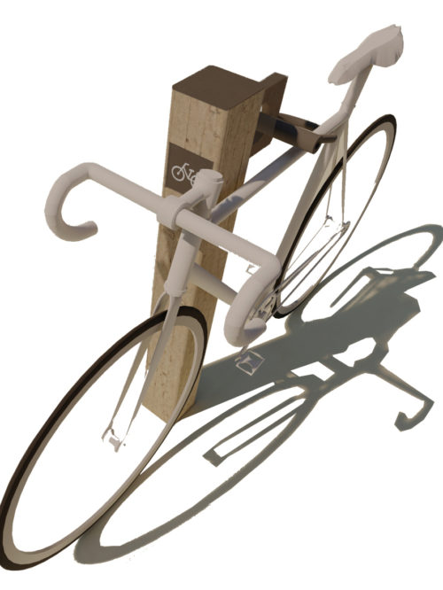 Wood and Steel Bicycle Rack