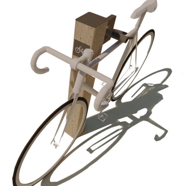 Wood and Steel Bicycle Rack