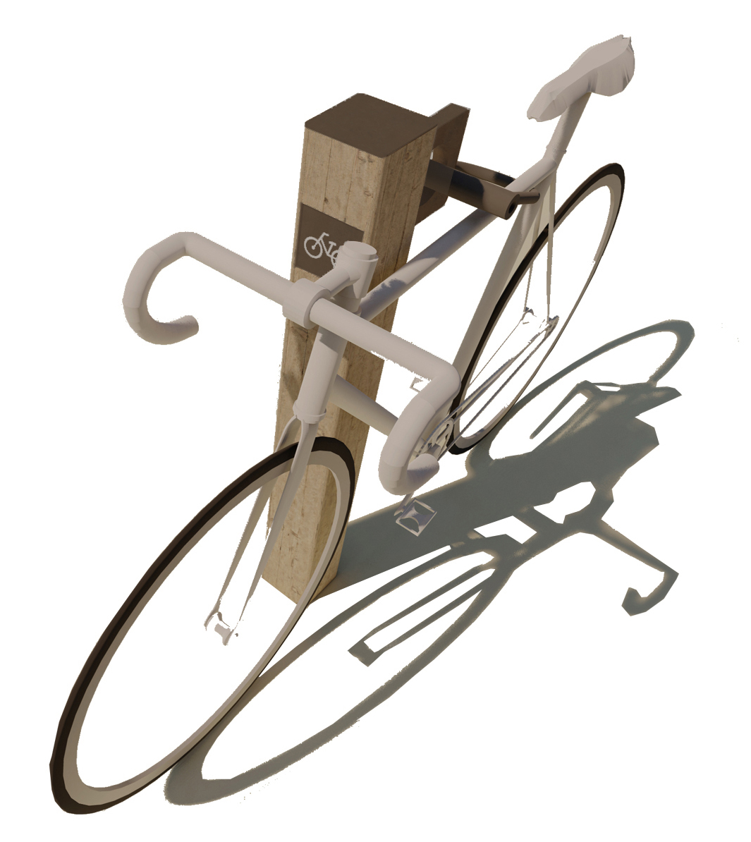 Wood and Steel Bicycle Rack