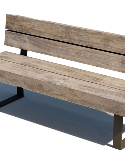 Wood and Steel Bench