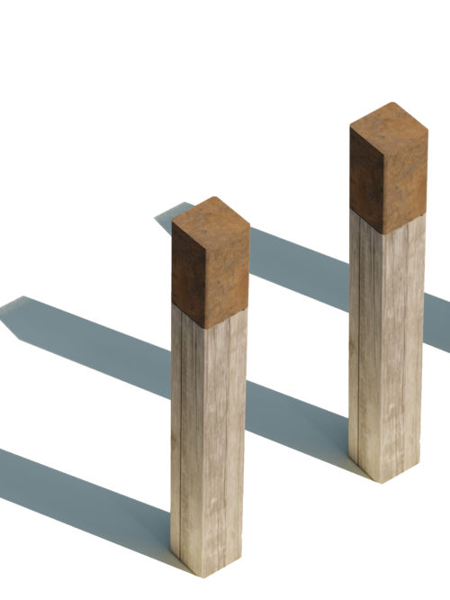 Wood and Steel Bollard